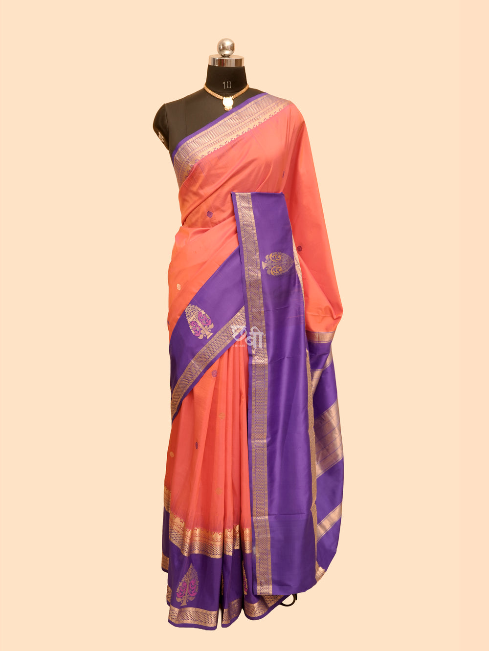 Pure Silk Ilkal Saree with Kanjivaram Border