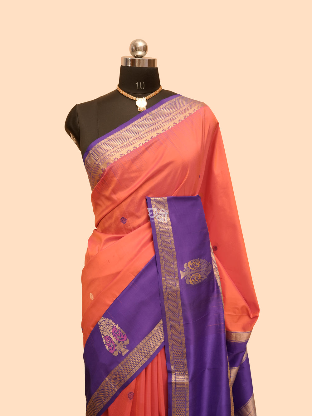 Pure Silk Ilkal Saree with Kanjivaram Border