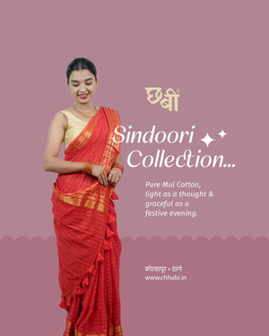 Sindoori Collection - Festive Mul Cotton Saree