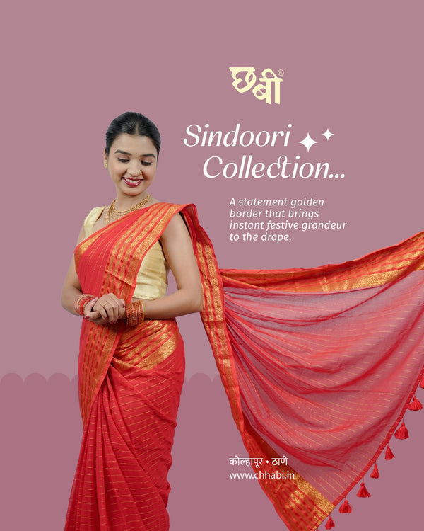 Sindoori Collection - Festive Mul Cotton Saree