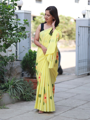 Phulrani Handblock Print Mul Cotton Saree