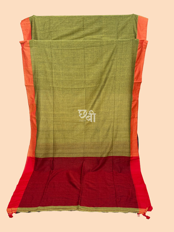 Contrast Border Khadi Cotton Saree