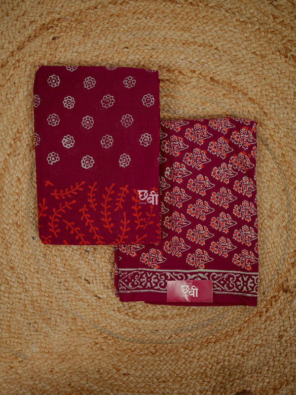 Handblock Print Mul Cotton Suit Material