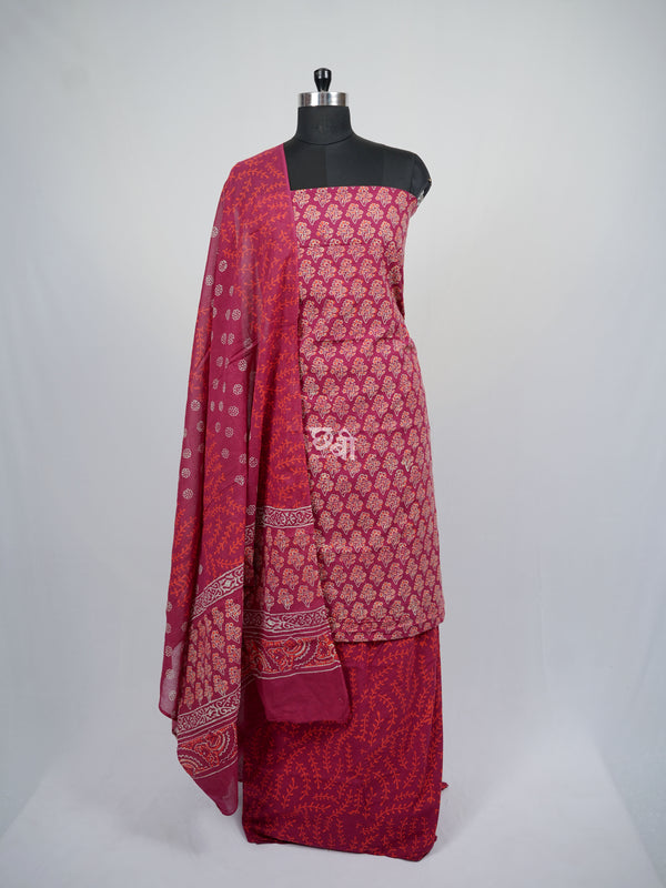 Handblock Print Mul Cotton Suit Material