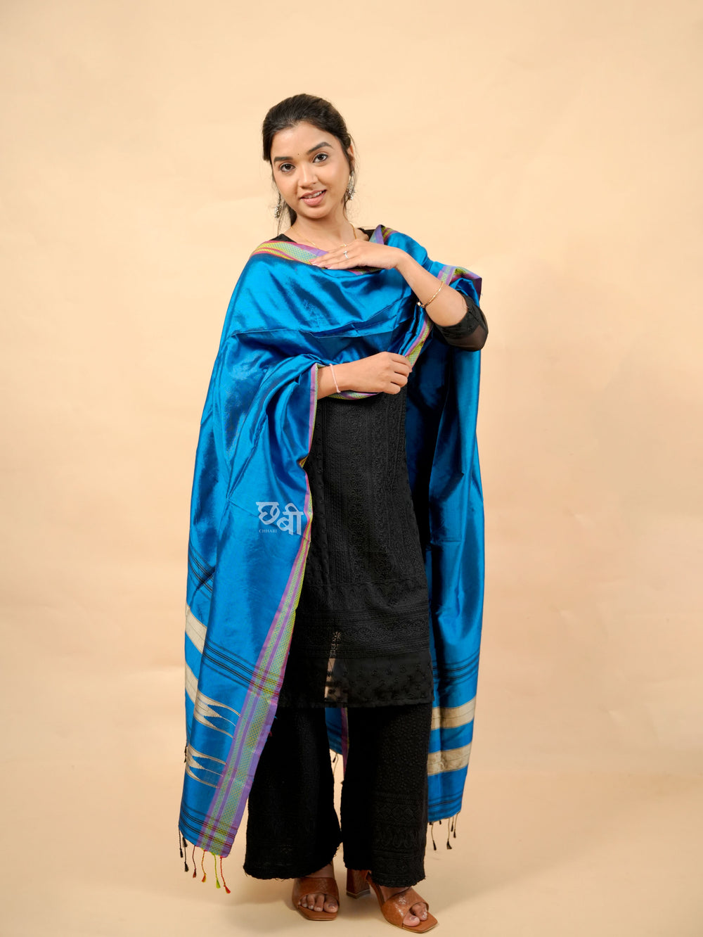 Pure Handloom Silk Ilkal Dupatta