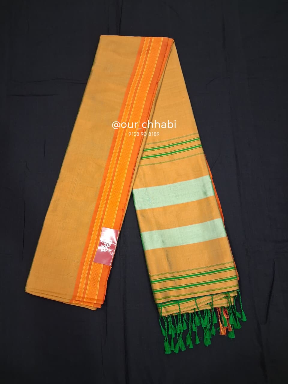 Pure Handloom Silk Ilkal Dupatta