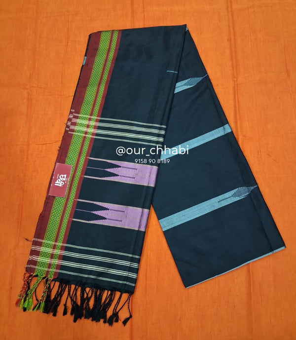 Pure Handloom Silk Ilkal Dupatta