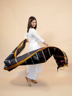 Pure Handloom Silk Ilkal Dupatta