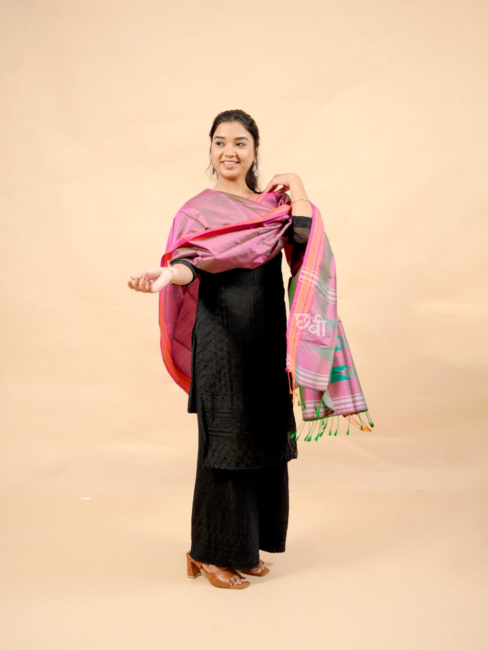 Pure Handloom Silk Ilkal Dupatta