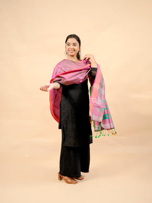 Pure Handloom Silk Ilkal Dupatta
