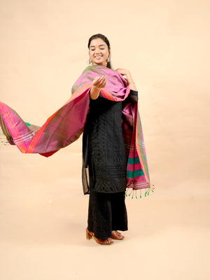 Pure Handloom Silk Ilkal Dupatta