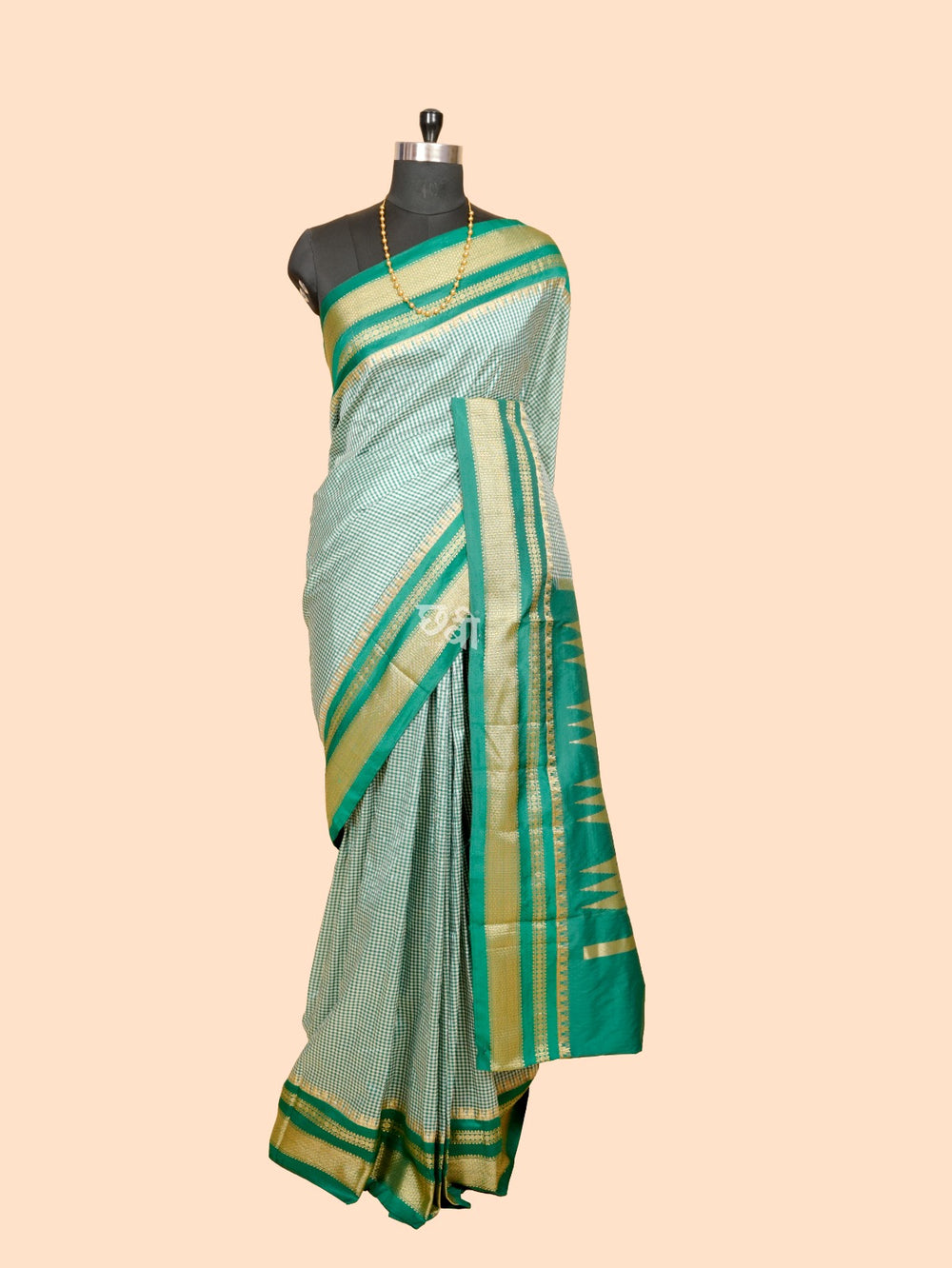 Ilkal Art Silk Small Checks Saree