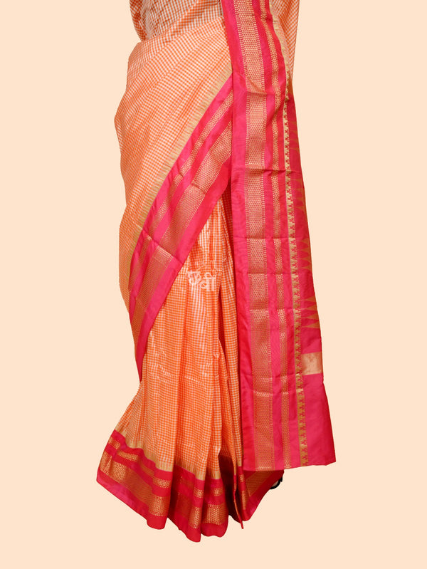 Ilkal Art Silk Small Checks Saree
