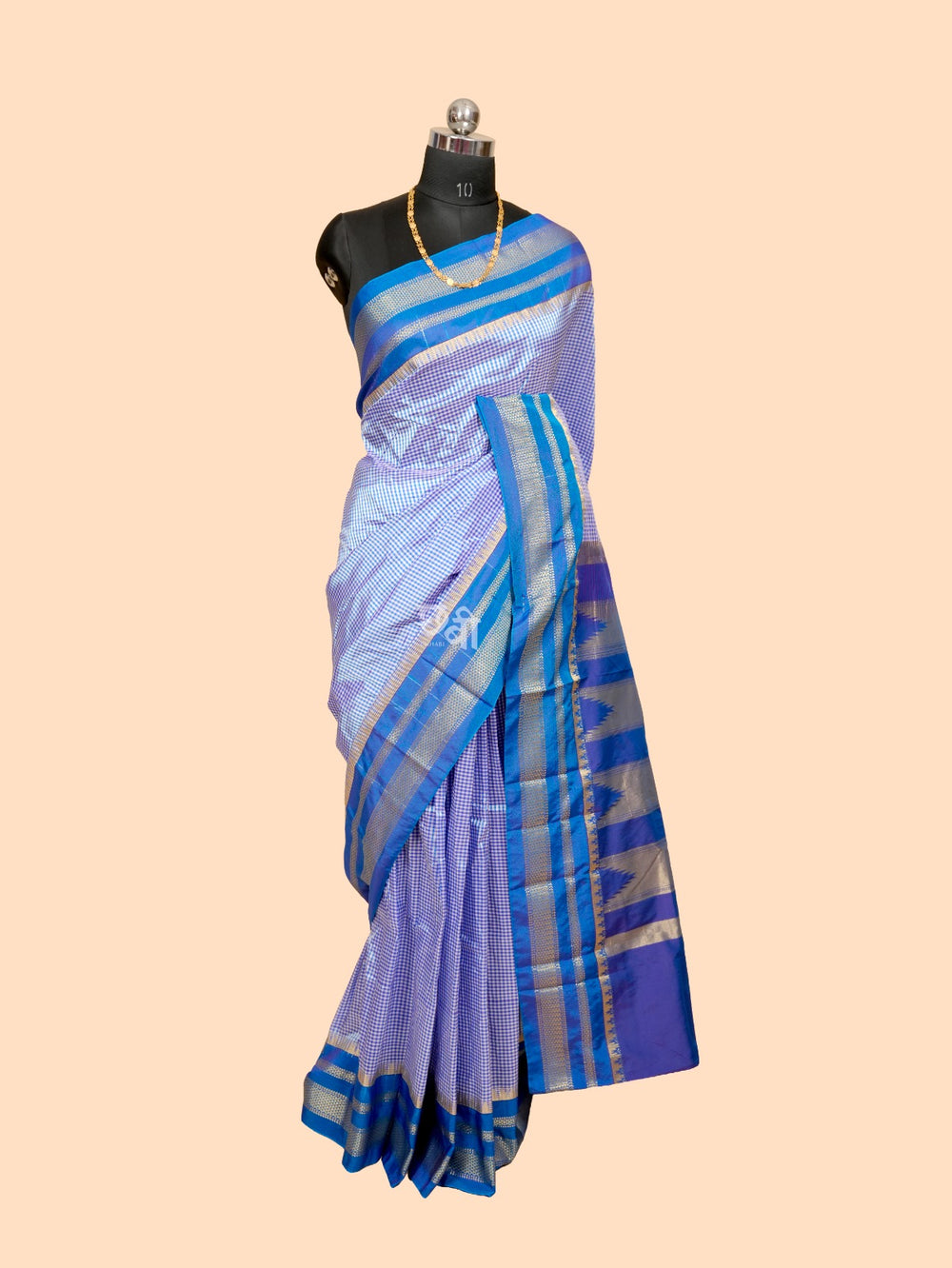 Ilkal Art Silk Small Checks Saree