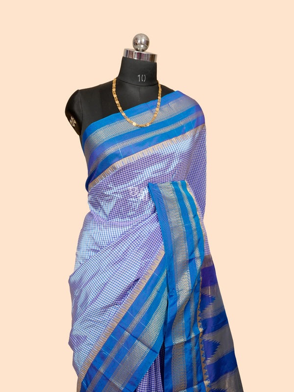 Ilkal Art Silk Small Checks Saree