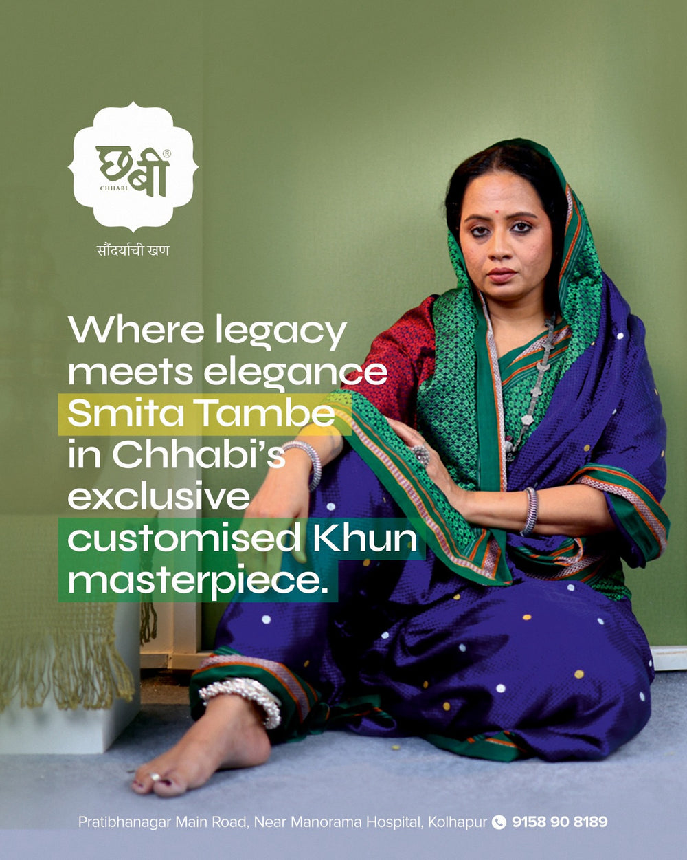 Handpainted Khun Saree – Smita Tambe Collection