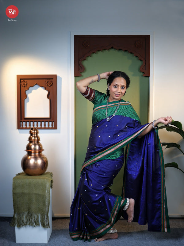 Handpainted Khun Saree – Smita Tambe Collection