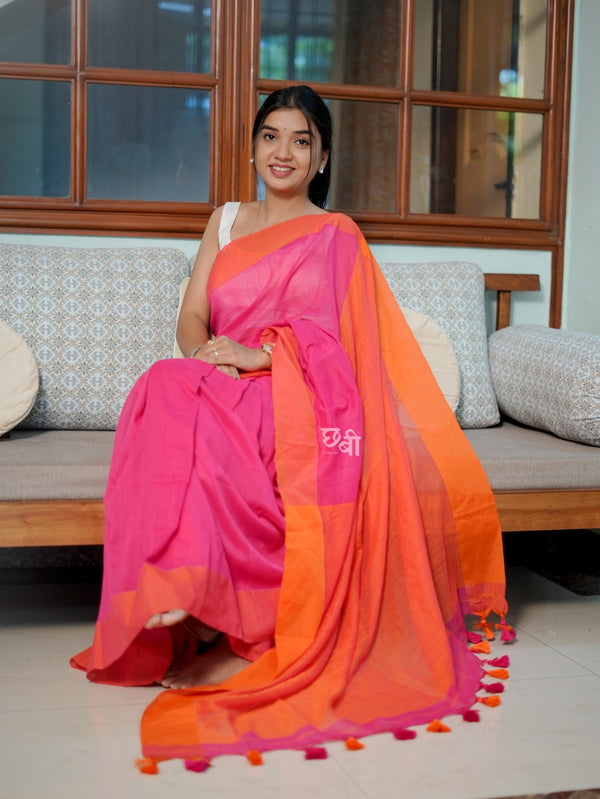 Contrast Border Khadi Cotton Saree