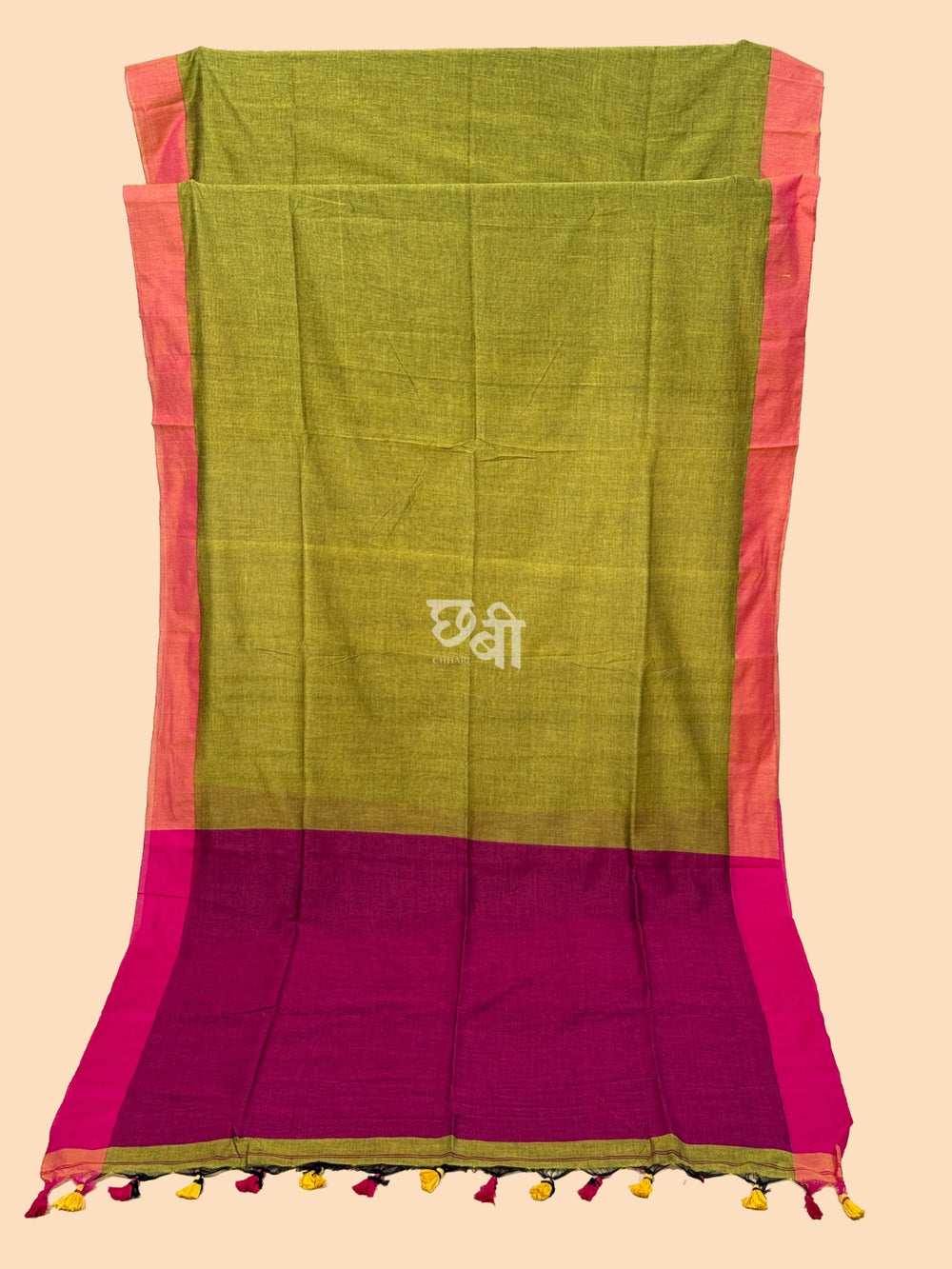 Contrast Border Khadi Cotton Saree