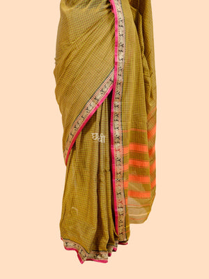 Hathi Border Checks Body Necklace Cotton