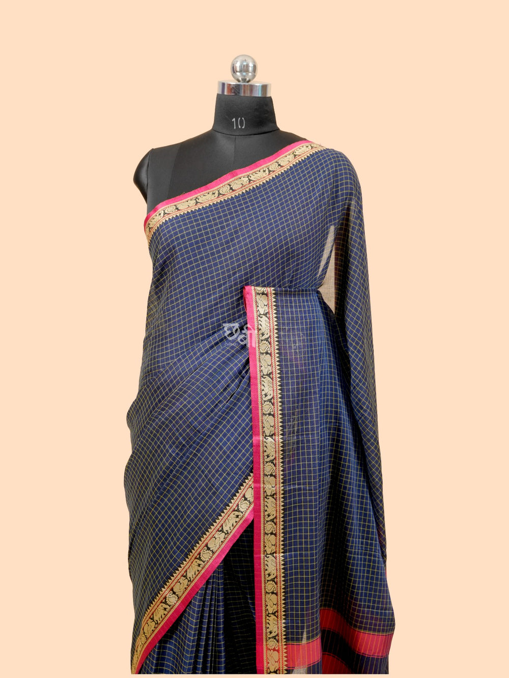 Hathi Border Checks Body Necklace Cotton