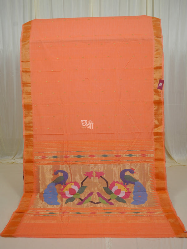 Pure Handloom Cotton Paithani Saree