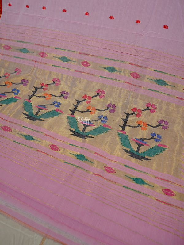 Pure Handloom Cotton Paithani Saree