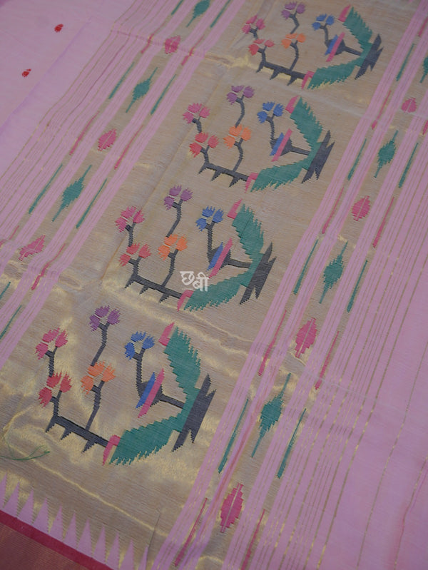 Pure Handloom Cotton Paithani Saree