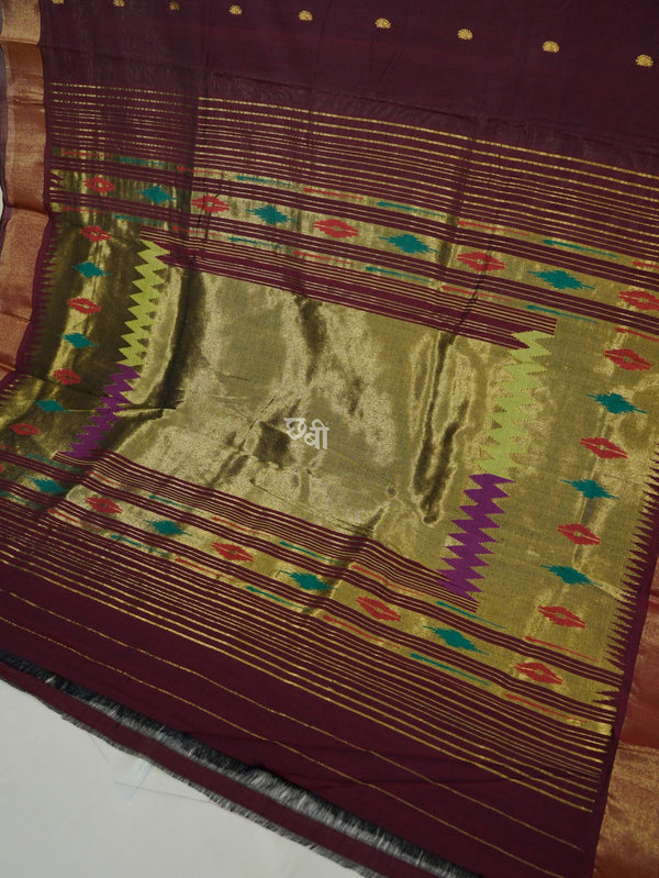 Pure Handloom Cotton Paithani Saree