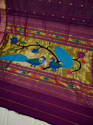 Pure Handloom Cotton Paithani Saree