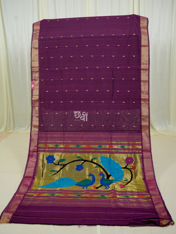 Pure Handloom Cotton Paithani Saree