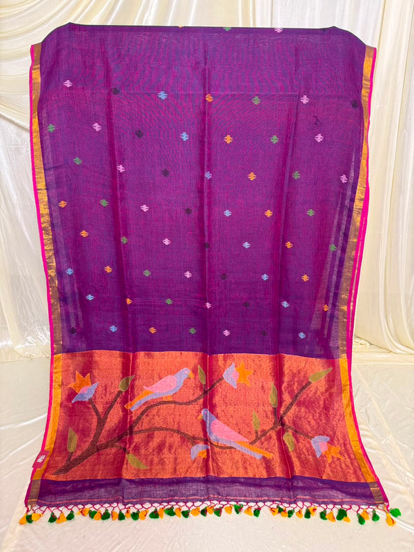 Linen Cotton Paithani