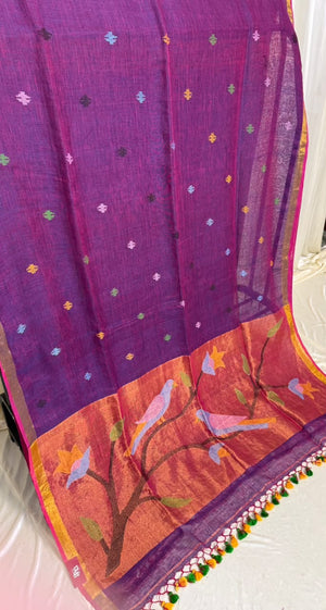 Linen Cotton Paithani
