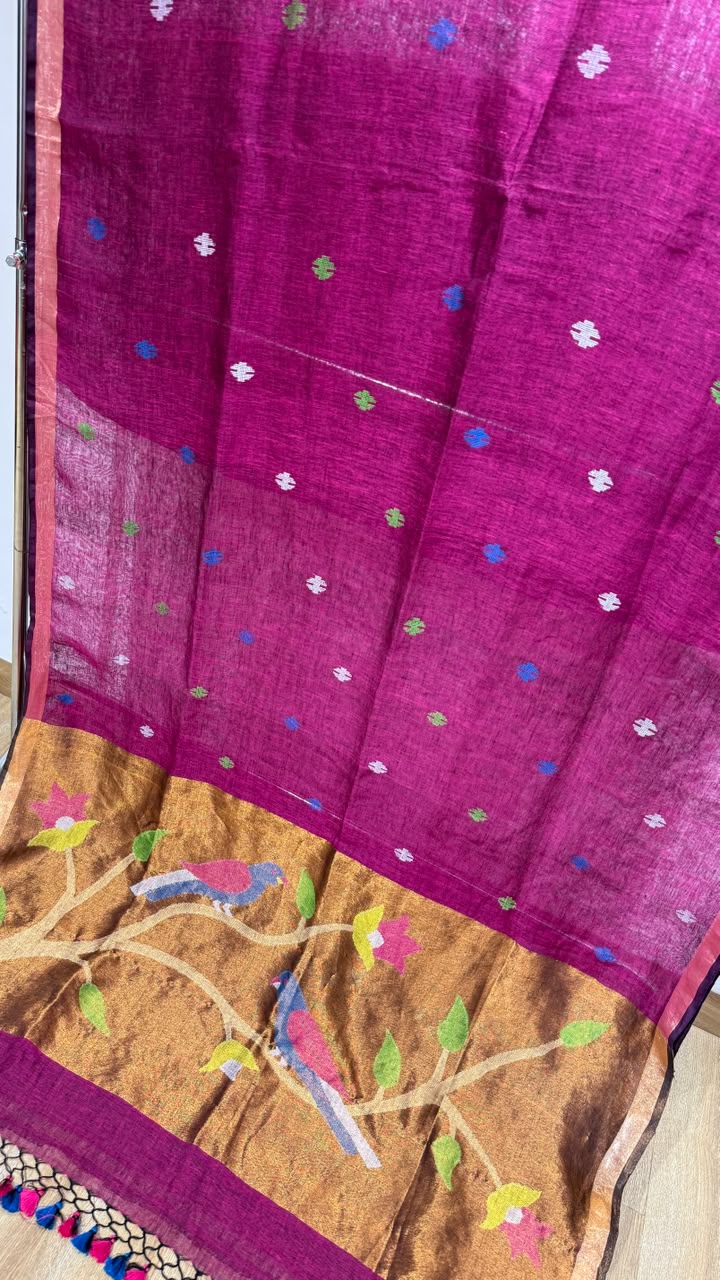 Linen Cotton Paithani