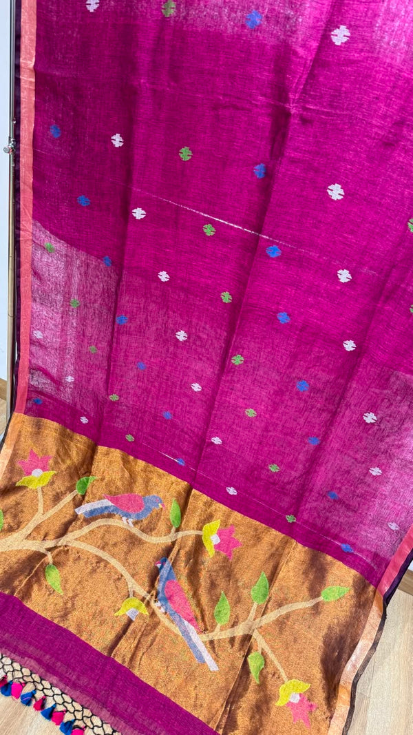Linen Cotton Paithani