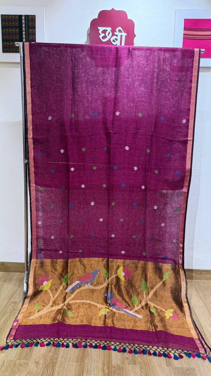 Linen Cotton Paithani