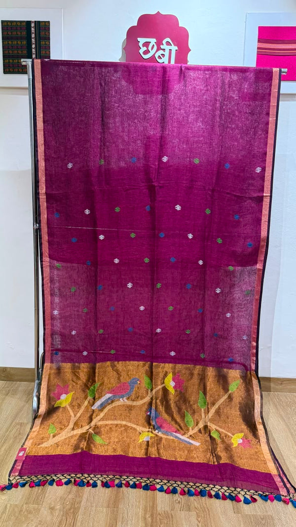 Linen Cotton Paithani