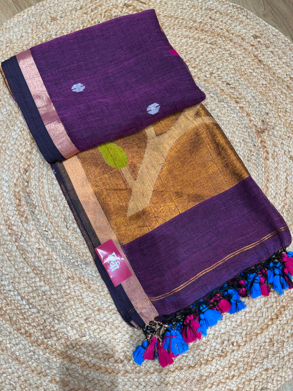 Linen Cotton Paithani
