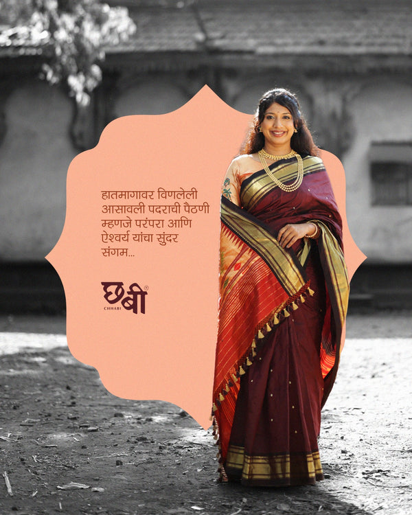 Asawali Pallu Pure Silk Paithani