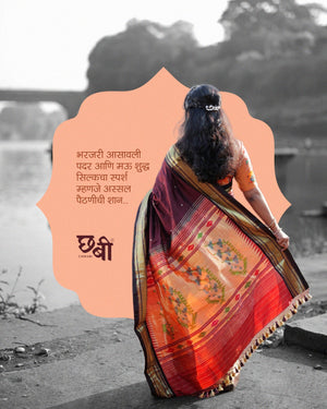 Asawali Pallu Pure Silk Paithani