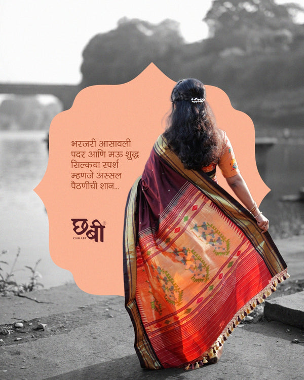 Asawali Pallu Pure Silk Paithani