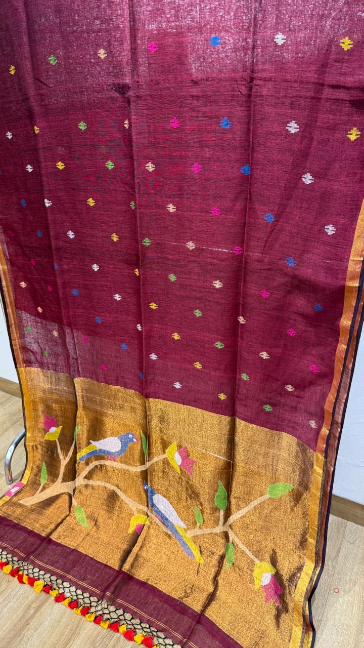 Linen Cotton Paithani