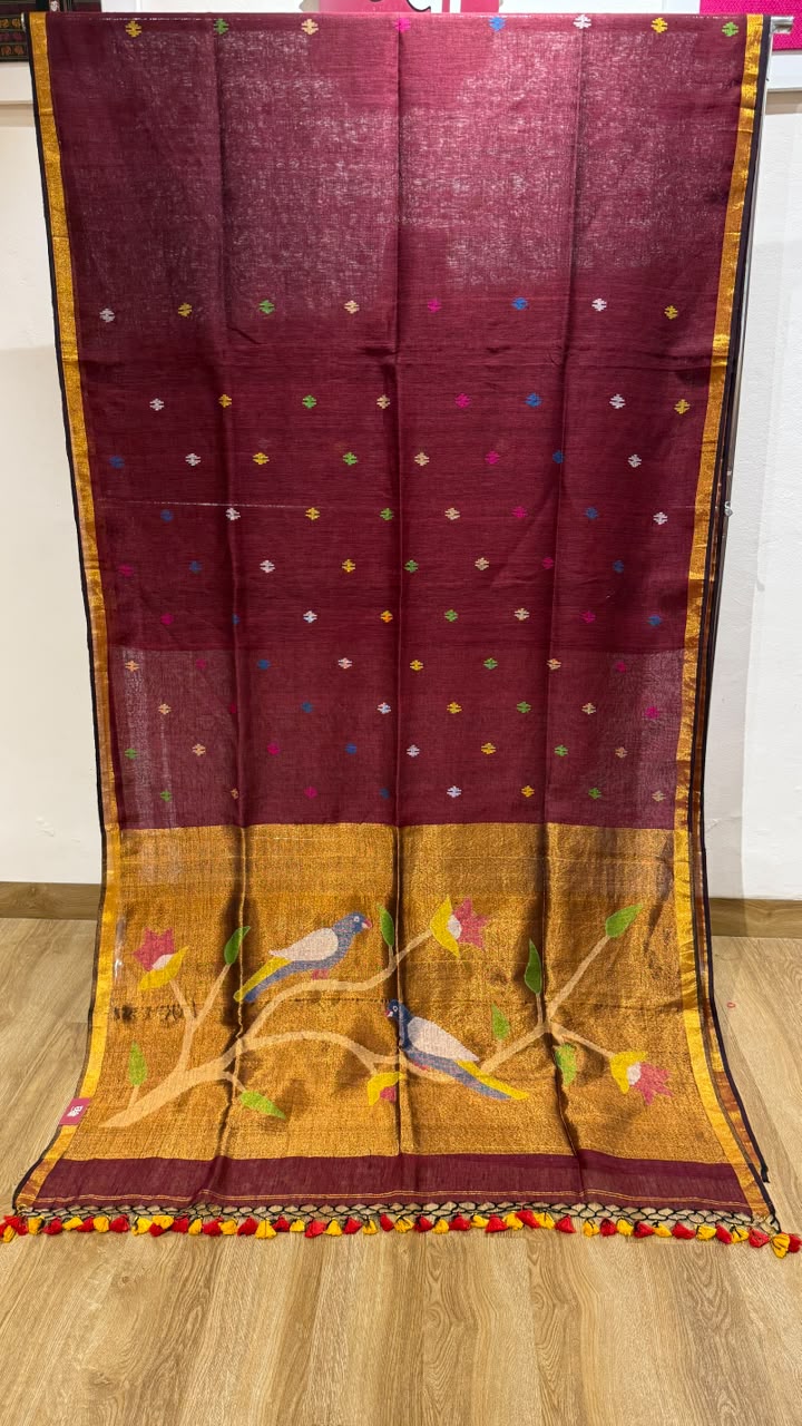 Linen Cotton Paithani