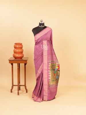 Pure Handloom Cotton Paithani Saree