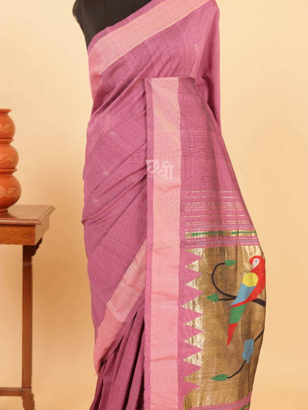 Pure Handloom Cotton Paithani Saree