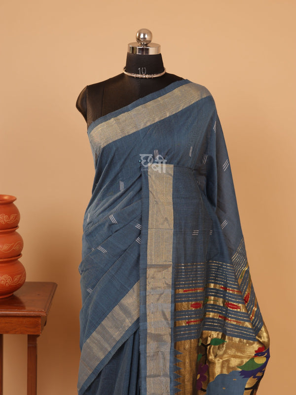 Pure Handloom Cotton Paithani Saree