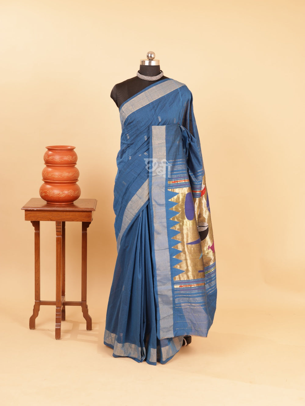 Pure Handloom Cotton Paithani Saree