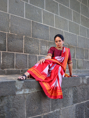 Pure Silk Handloom Tope Design Ilkal Saree