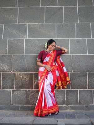 Pure Silk Handloom Tope Design Ilkal Saree