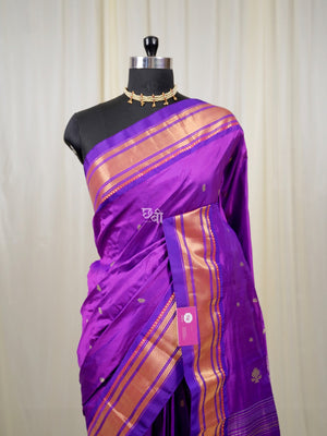 Pure Silk Handloom Lotus Pallu Paithani